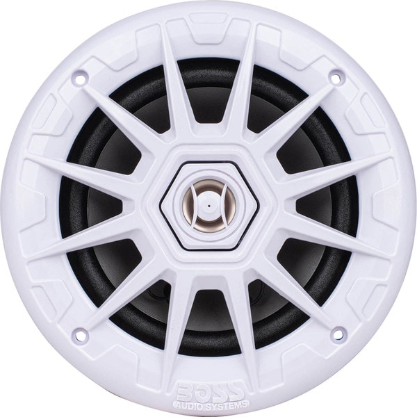 Main product image for BOSS MRGB65 6.5" 2-Way 200W Full Range Marine Speaker with RGB LEDs Pair White 265-4087